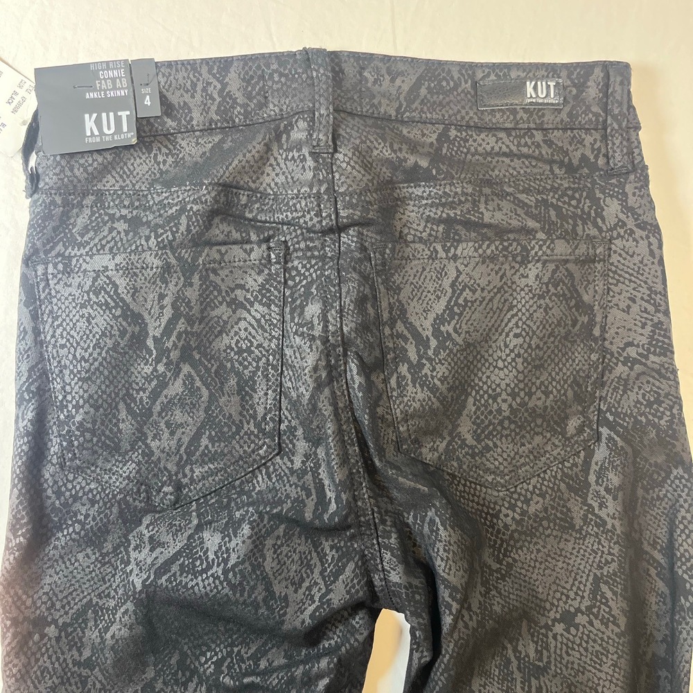 NWT Kut Black Snake Print High Rise 5 Pocket Connie Skinny Pants‎ Size 4 - Picture 6 of 6